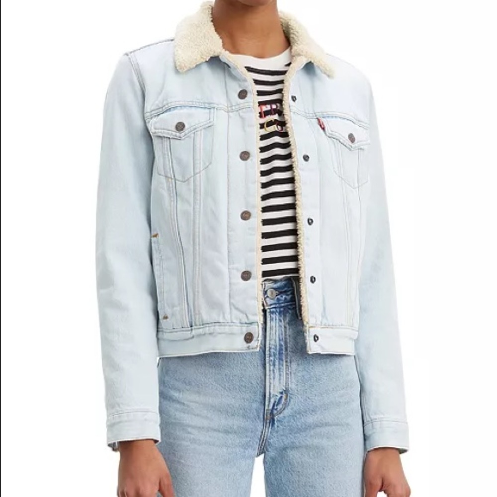 NEW Levi’s Sherpa Trucker Denim Jacket S Small